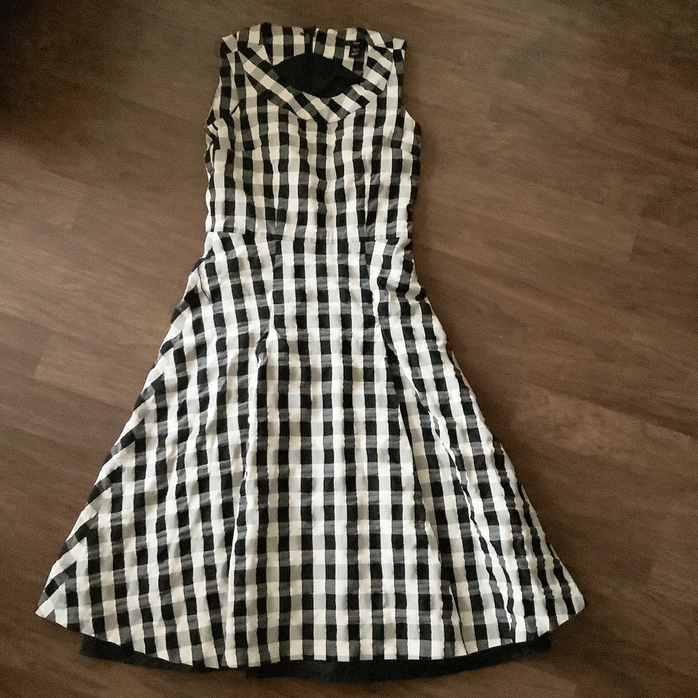 H&M checkerboard structured dress